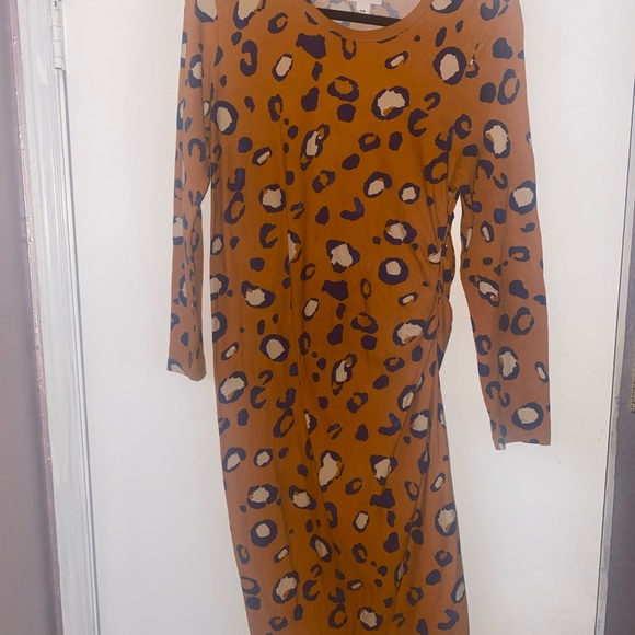 3:1 Phillip Lim Target Womens Dress Medium Animal Print Ruched Side Long Sleeve - Picture 2 of 5